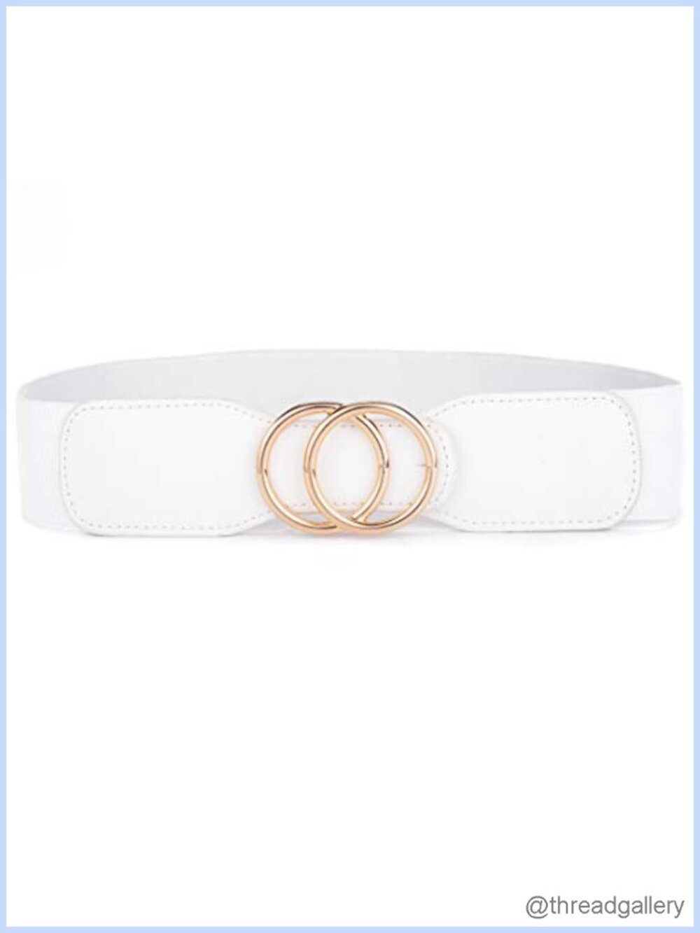 Women’s Elastic Stretch Wide Waist Belt Double Ring Buckle